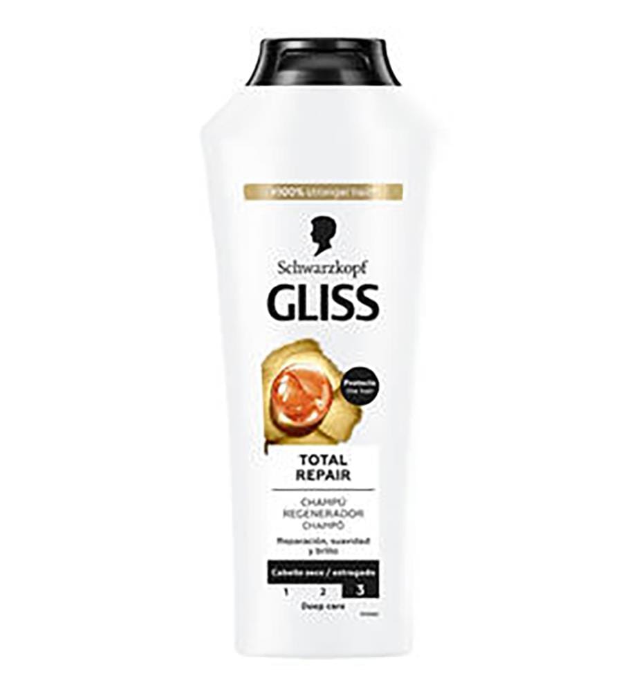 Lot de 12 Shampooing Gliss Total Repair Cheveux Secs et Abîmés - 50ml