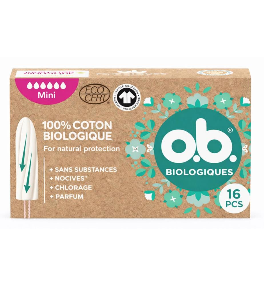 Lot De 12 Tampons Bio Coton Mini - 16 Pcs