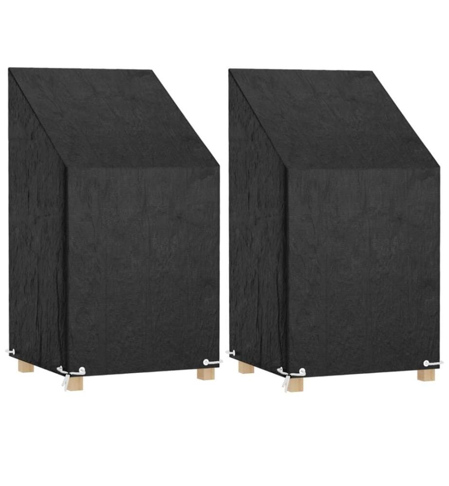 Housses de chaise de jardin 2 pcs 8 illets 65x65x80/120 cm PE