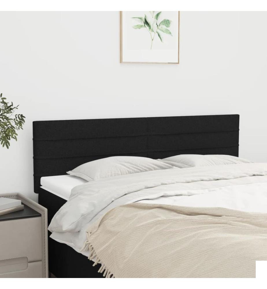 Têtes de lit 2 pcs Noir 72x5x78/88 cm Tissu