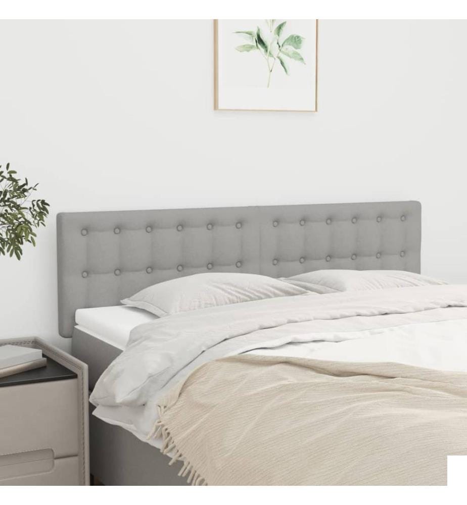 Têtes de lit 2 pcs Gris clair 72x5x78/88 cm Tissu