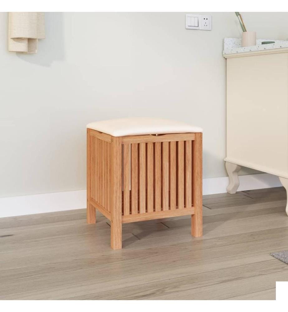 Tabouret de salle de bain 40,5x40x52 cm Bois massif de noyer