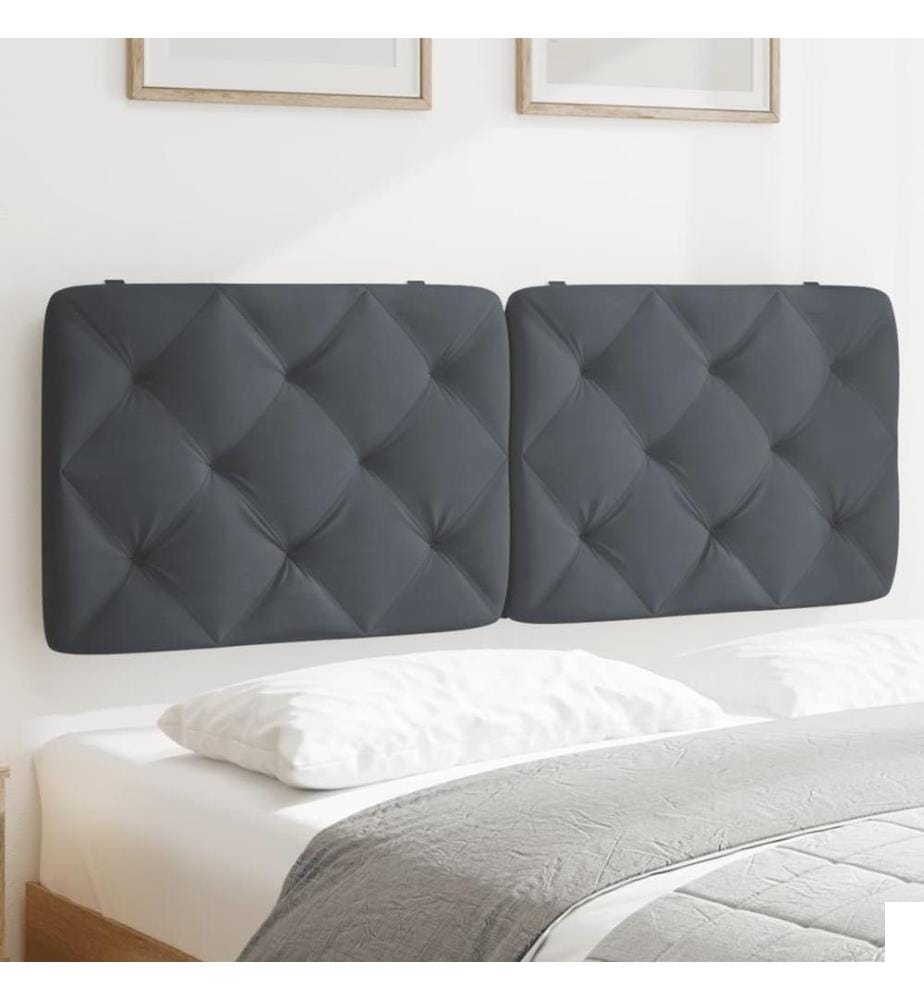 Coussin de tête de lit gris foncé 140 cm velours