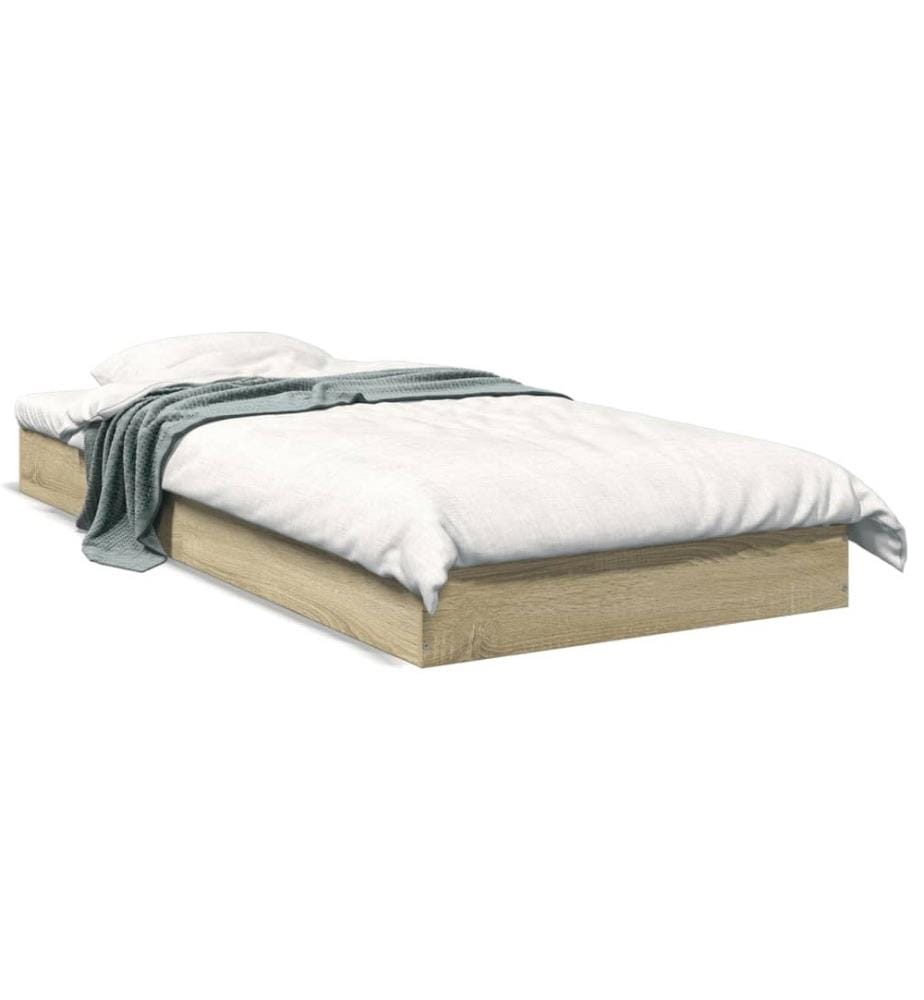 Cadre de lit chêne sonoma 75x190 cm bois d'ingénierie