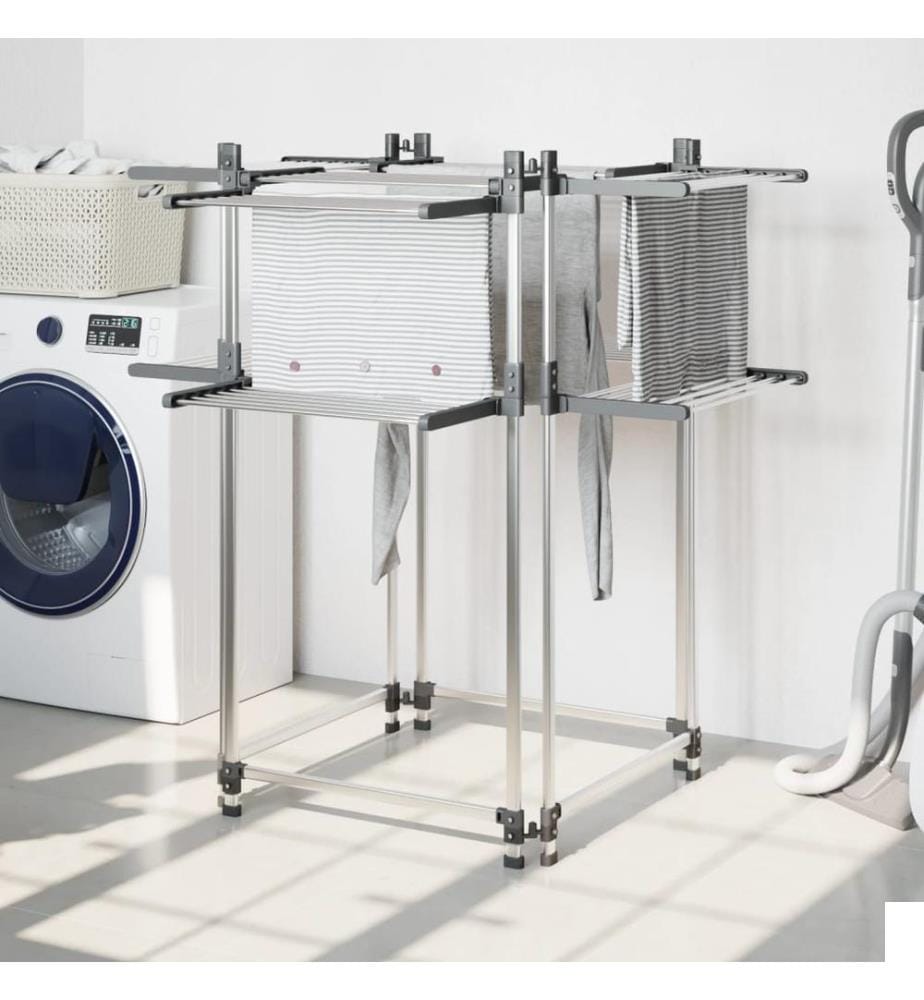 Séchoir à linge 107x107x120 cm aluminium