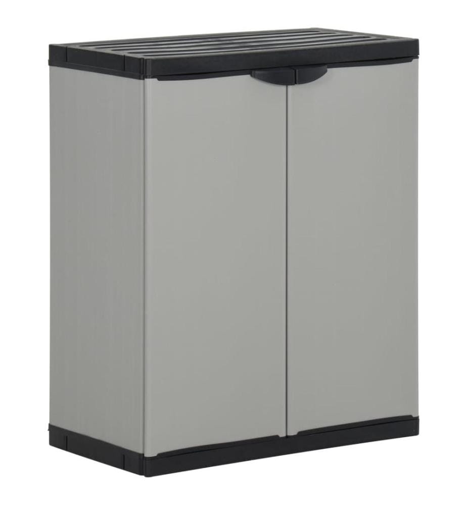 Armoire à déchets de jardin Gris et noir 68x40x85 cm PP