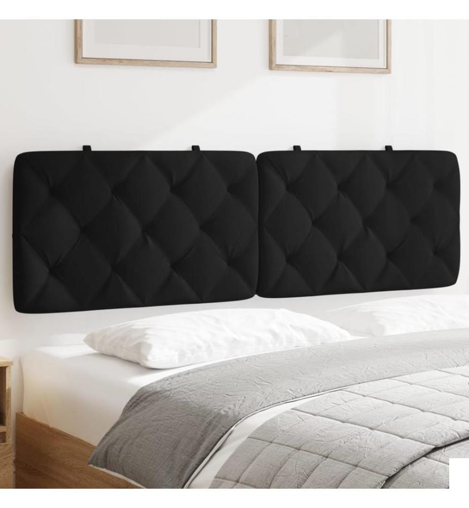 Coussin de tête de lit noir 160 cm velours