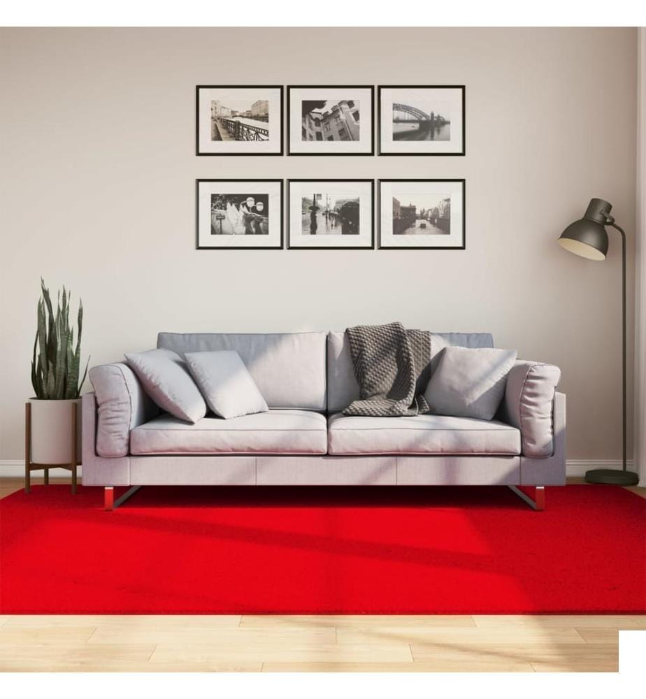 Tapis HUARTE à poils courts doux et lavable rouge 160x230 cm
