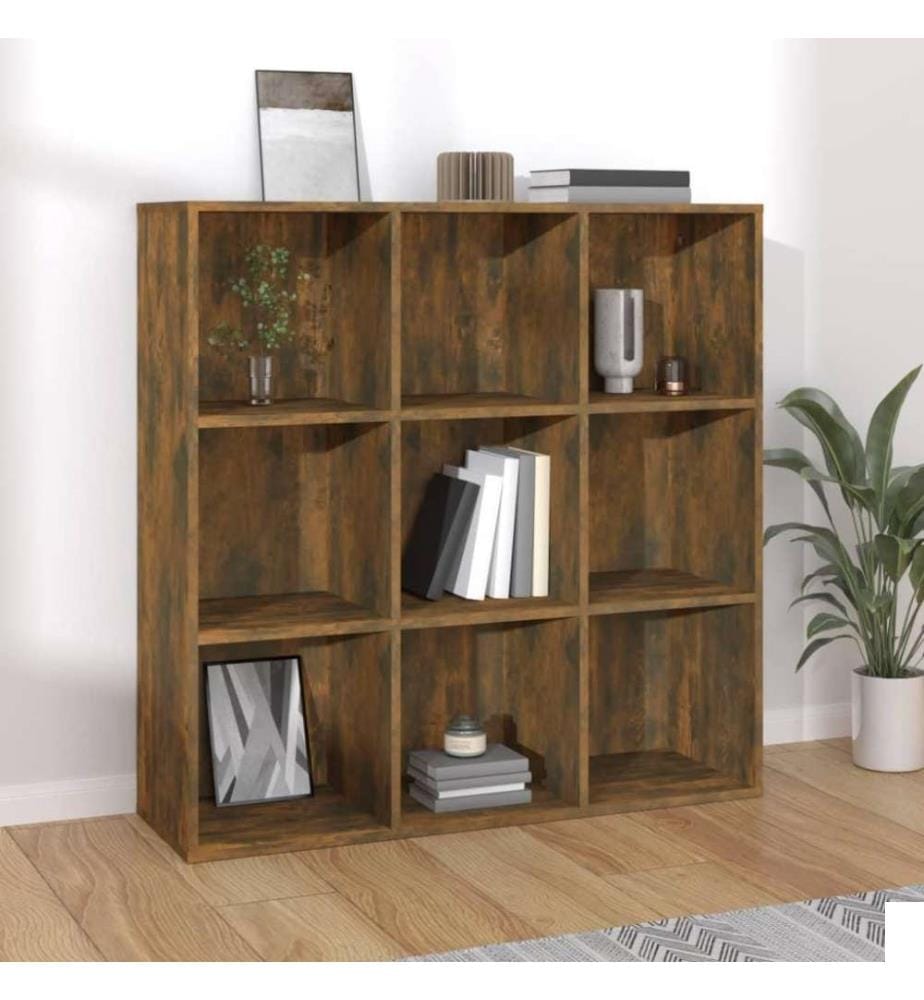 Armoire à livres Chêne fumé 98x30x98 cm