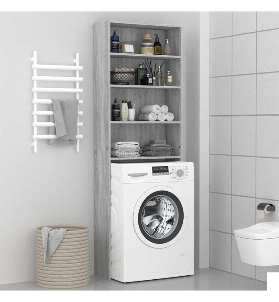 Meuble pour machine à laver Sonoma gris 64x24x190 cm