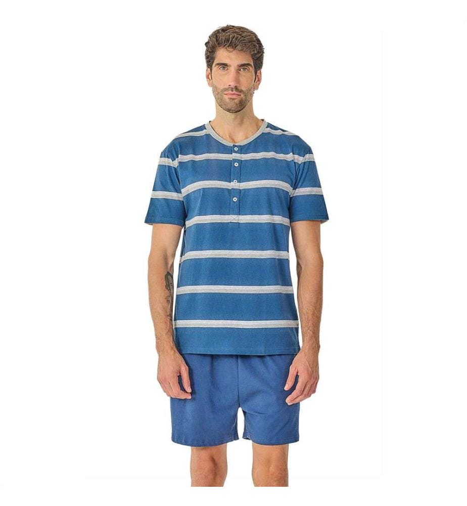 Pyjama Été Manches Courtes - Bleu