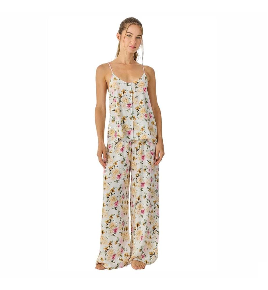 Pyjama Été Bretelles et Pantalon Long Fluide