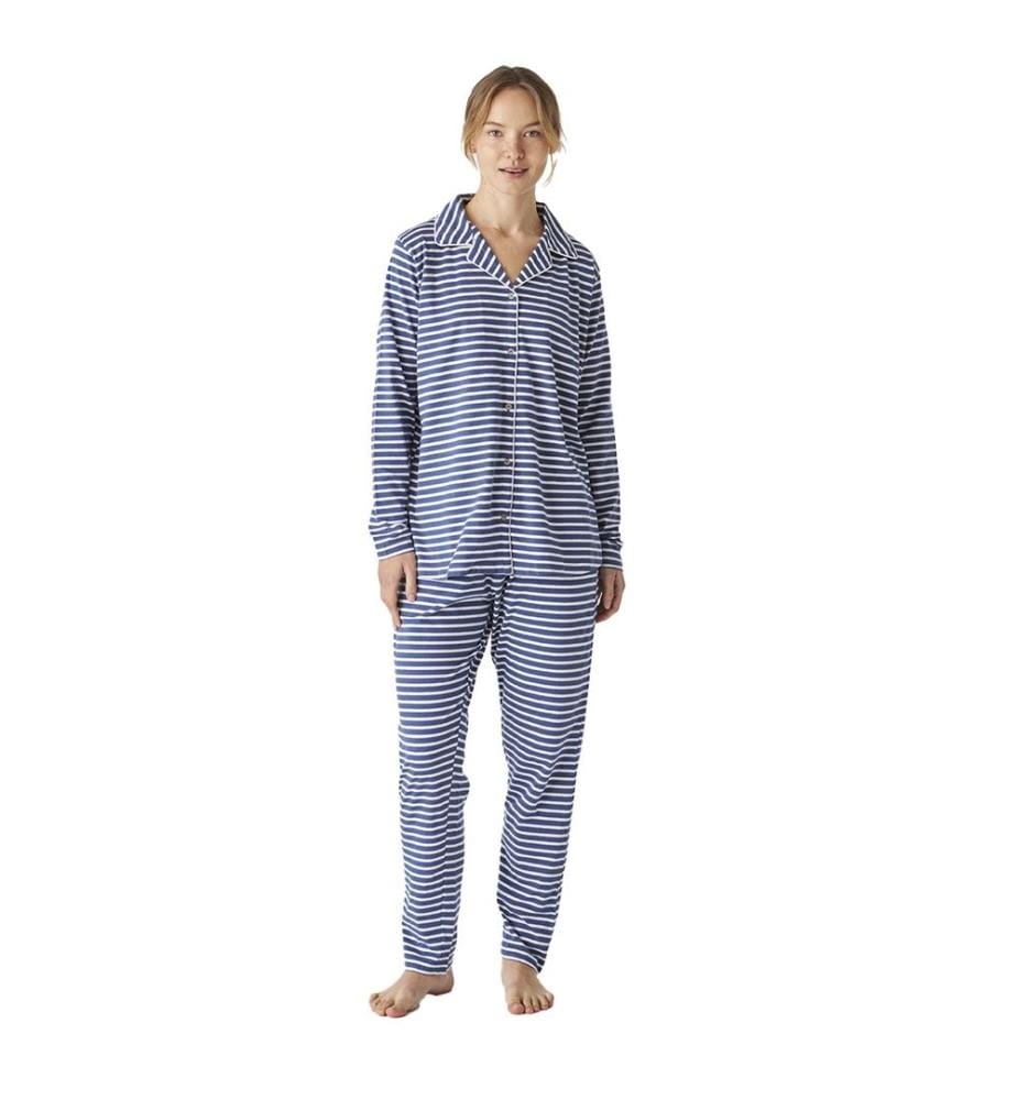 Pyjama Manches Longues - Rayures Bleues