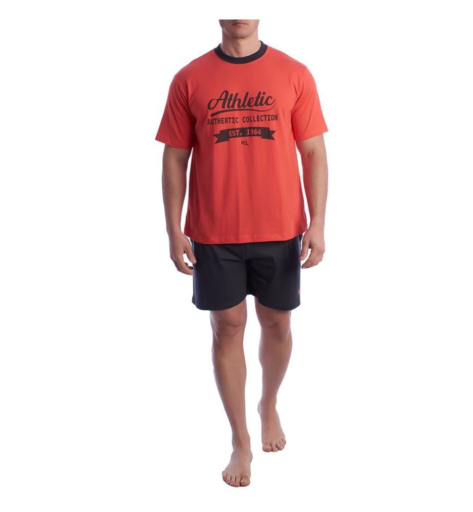 Pyjama Été Coton Manches Courtes - Rouge