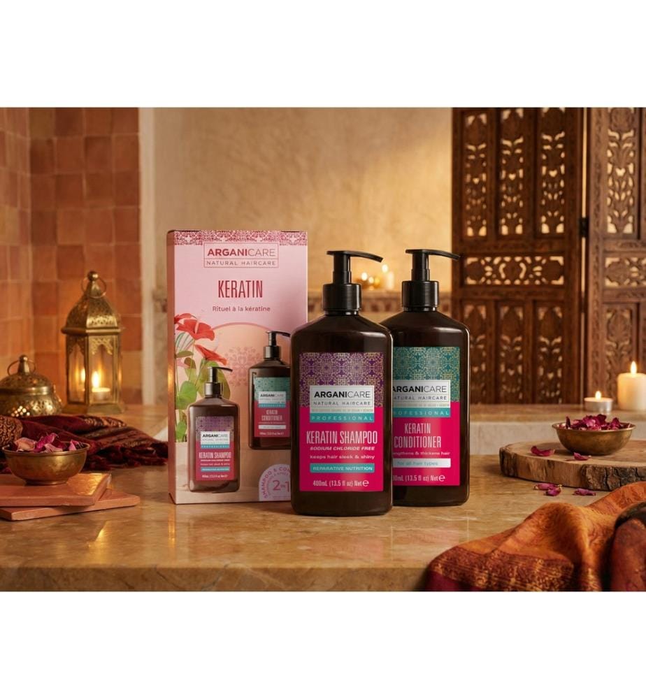 Coffret Shampooing + Après-shampooing Kératine - 400 & 400 ml