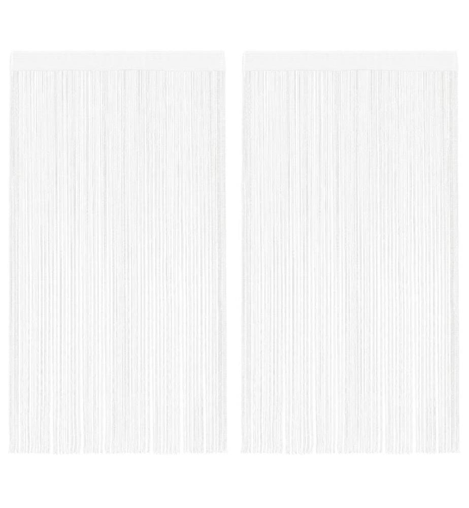 Rideau en fils 2 pcs 140 x 250 cm Blanc