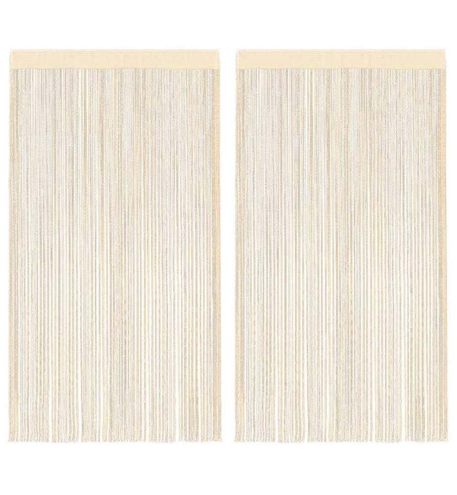 Rideau en fils 2 pcs 140 x 250 cm Crème