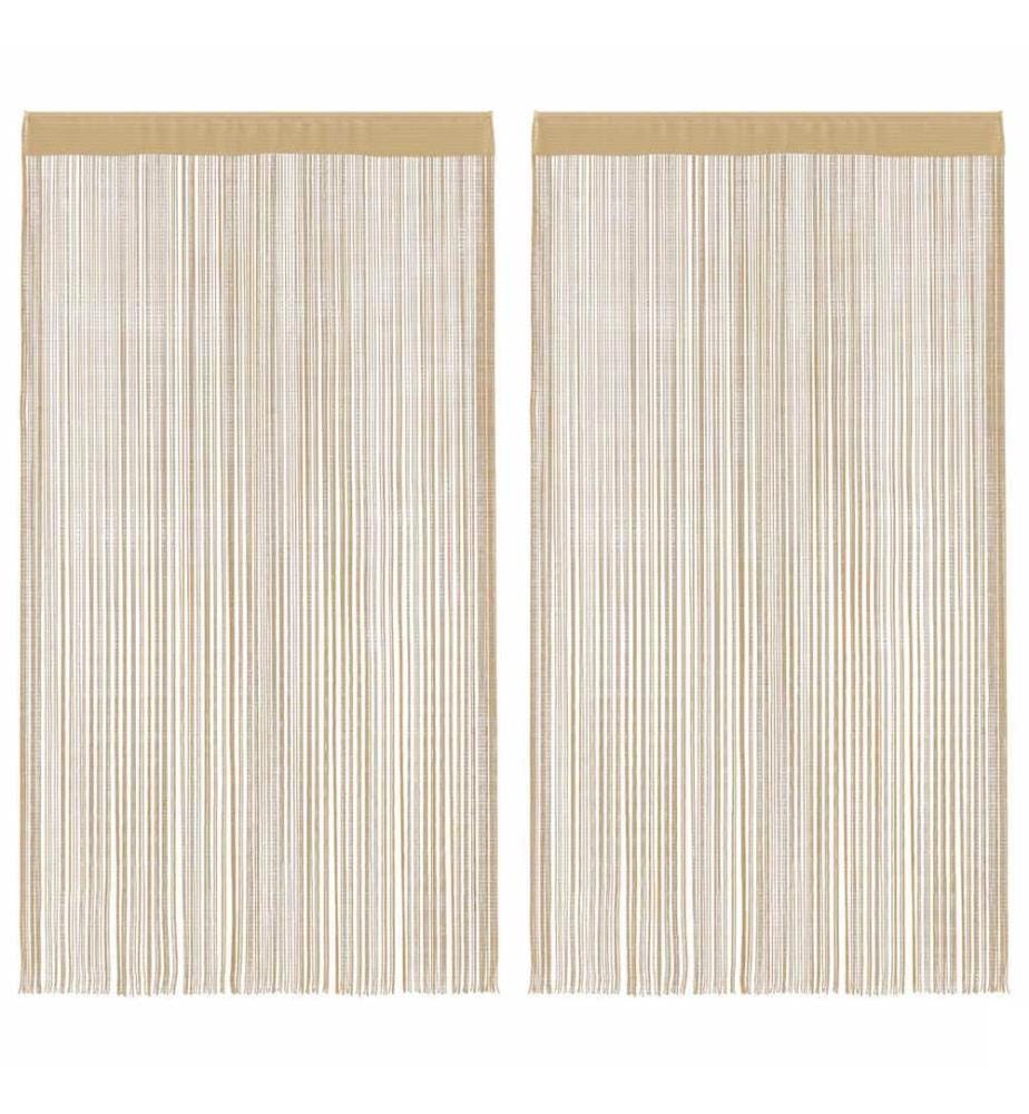 Rideau en fils 2 pcs 140 x 250 cm Beige