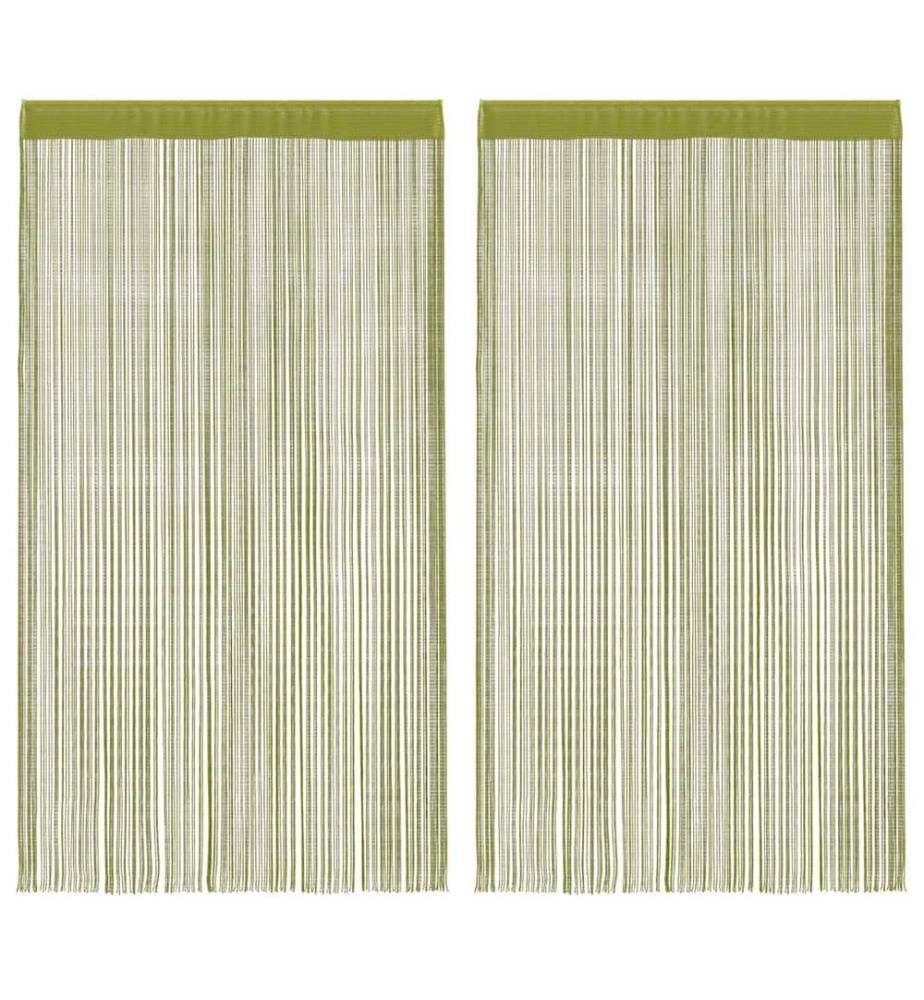 Rideau en fils 2 pcs 100 x 250 cm Vert