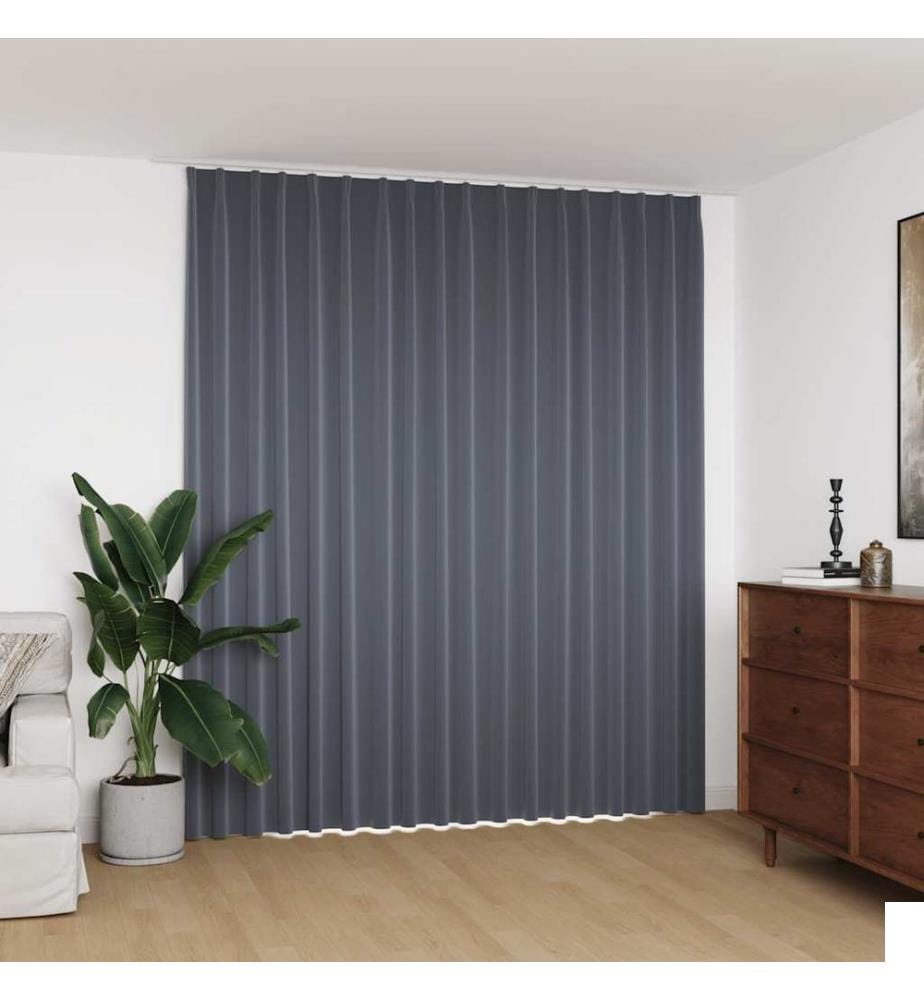 Rideau occultant avec crochets Gris 290x245 cm