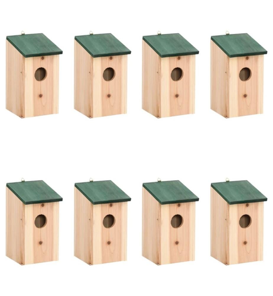 Nichoirs 8 pcs Bois 12x12x22 cm