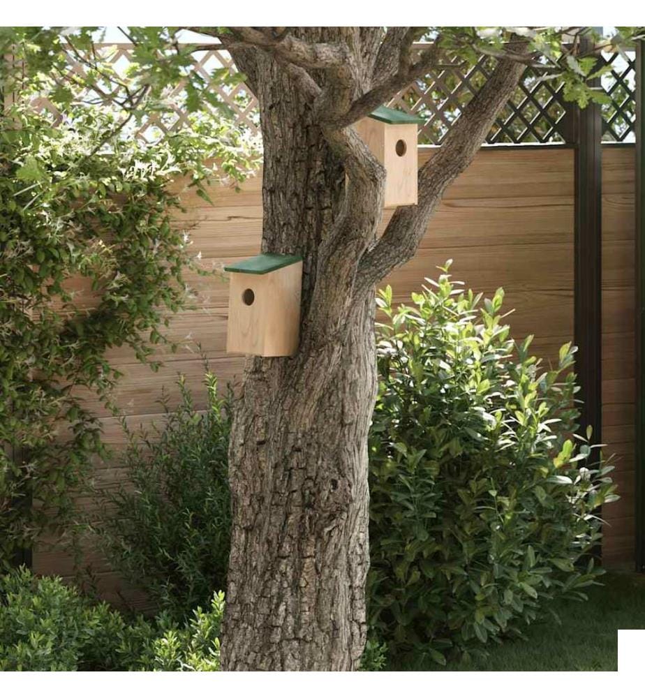 Nichoirs 10 pcs Bois de sapin massif 12x12x22 cm