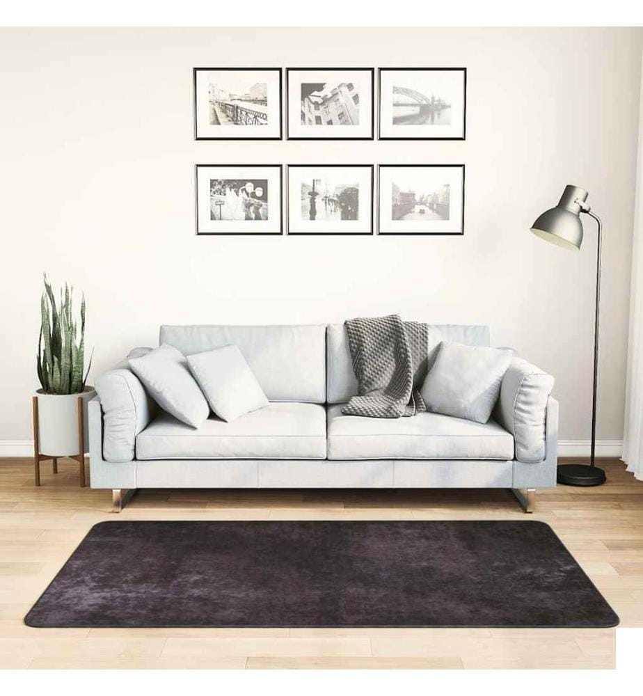 Tapis lavable antidérapant 80x150 cm Anthracite