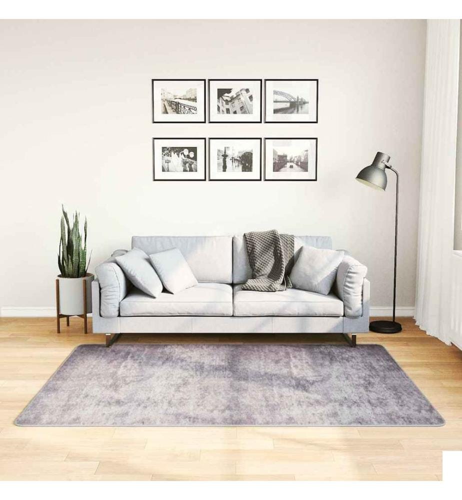 Tapis lavable antidérapant 120x180 cm gris