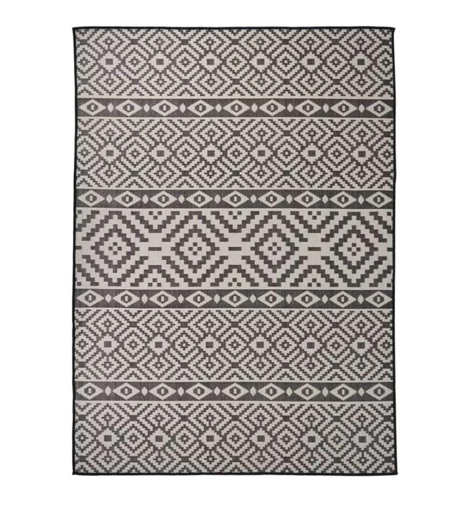 Tapis à tissage plat d'extérieur 200x280 cm Rayures noires
