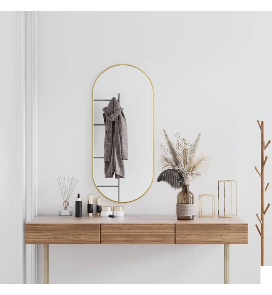 Miroir mural Doré 100x45 cm Ovale