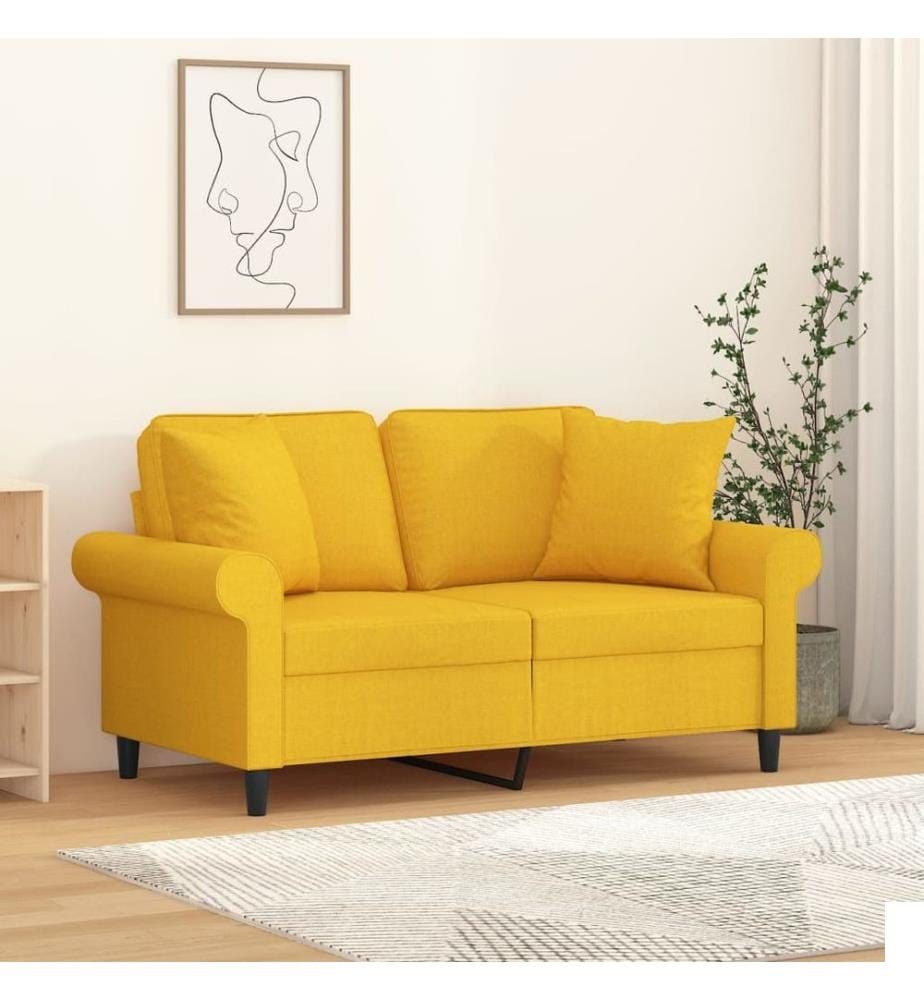 Coussins décoratifs lot de 2 Jaune clair 40x40 cm Tissu