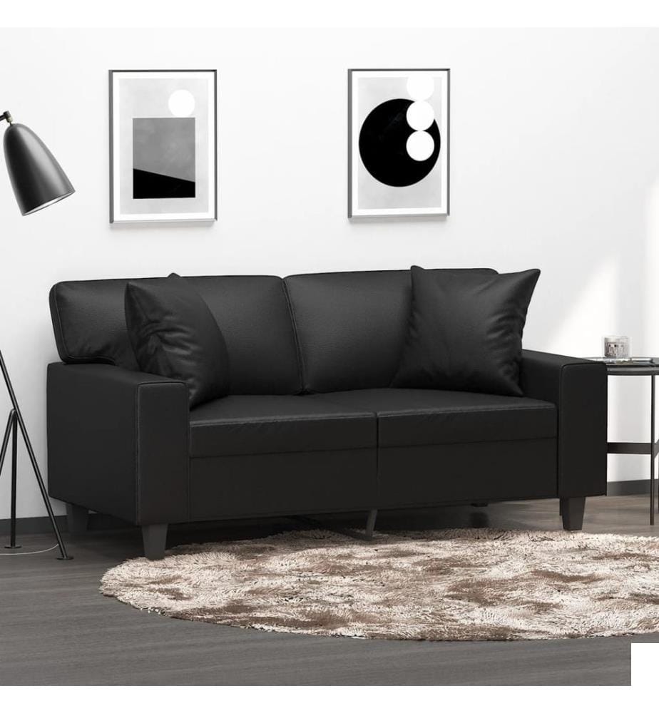 Coussins décoratifs lot de 2 Noir 40x40 cm Similicuir