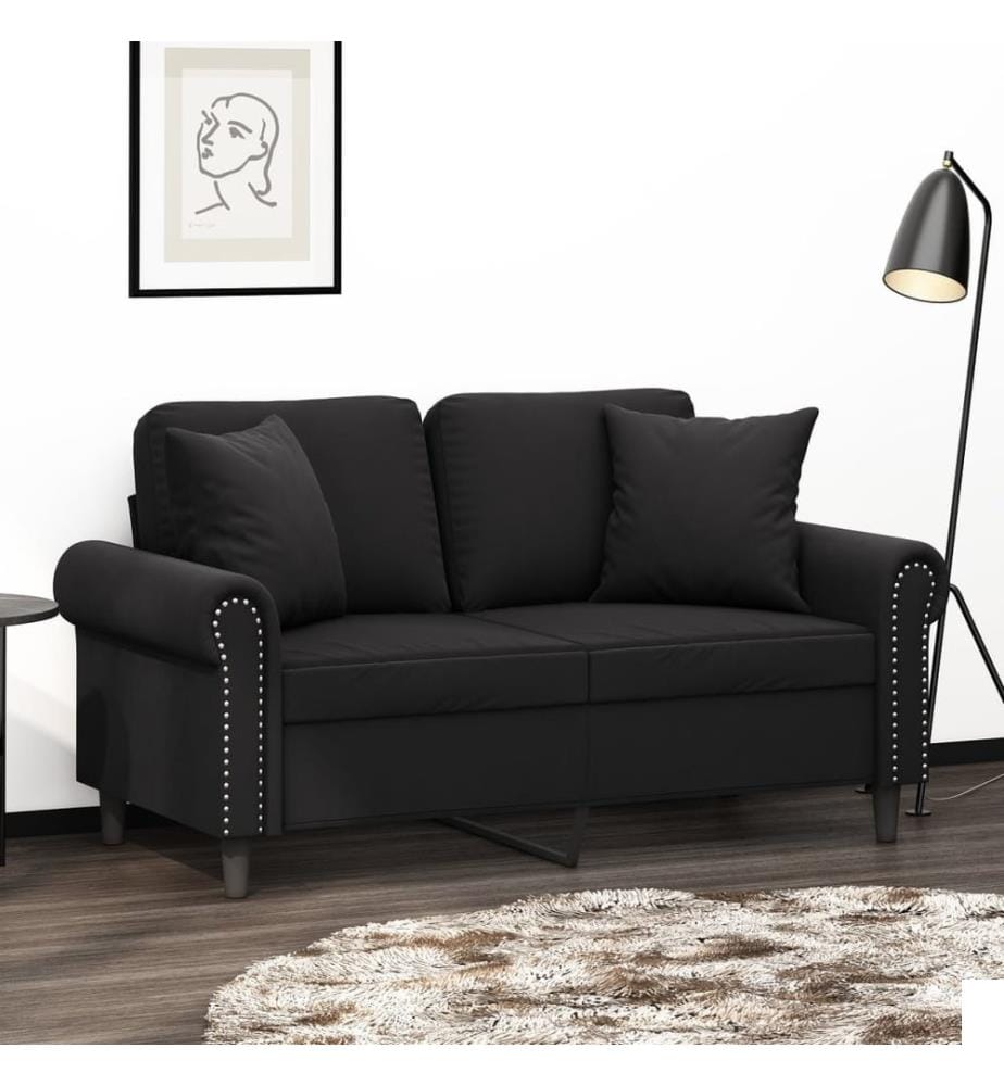 Coussins décoratifs lot de 2 Noir 40x40 cm Velours