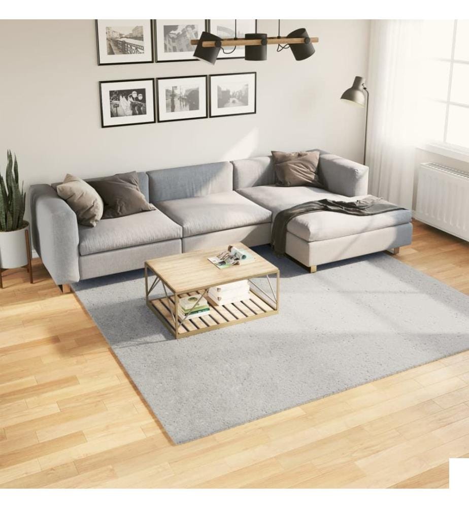 Tapis à poils courts doux et lavable gris 240x240 cm