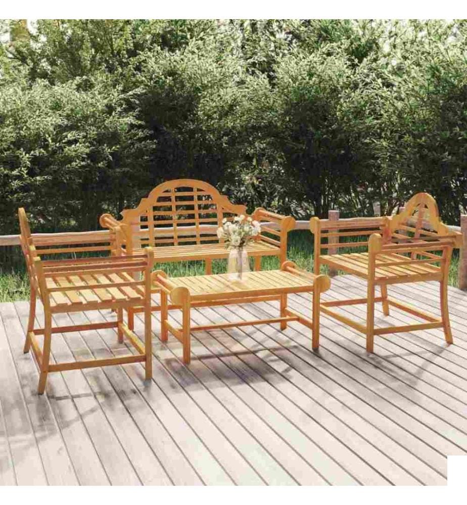 Salon de jardin 4 pcs Bois de teck solide