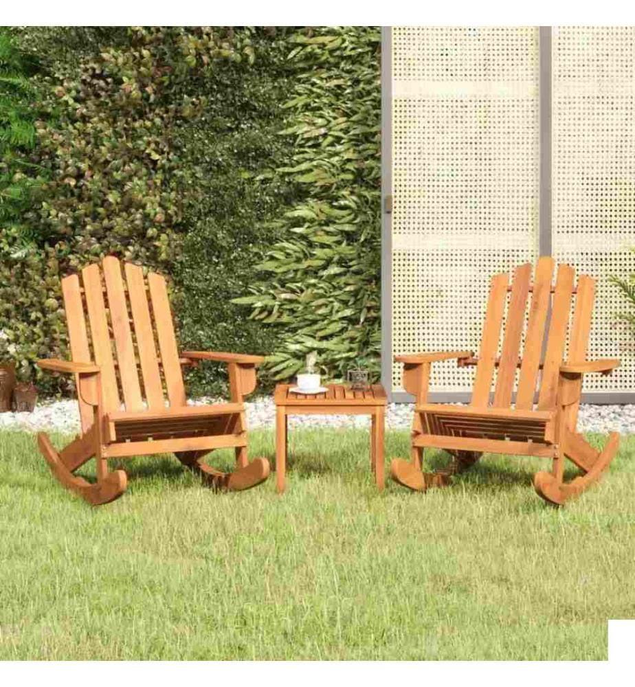 Ensemble de salon de jardin Adirondack 3 pcs bois acacia solide