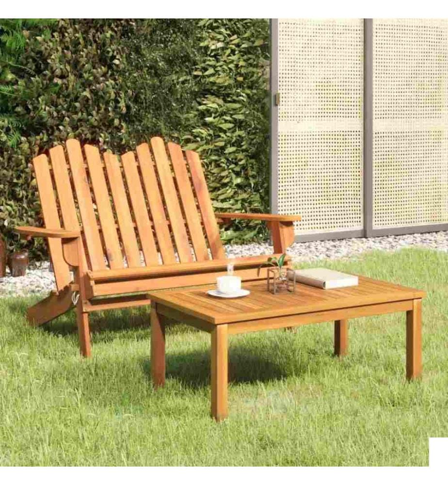 Ensemble de salon de jardin Adirondack 2 pcs bois acacia solide