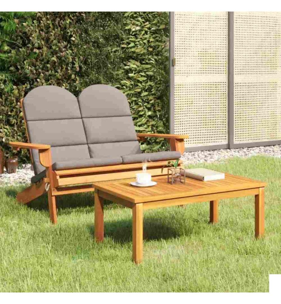 Ensemble de salon de jardin Adirondack 2 pcs bois acacia solide