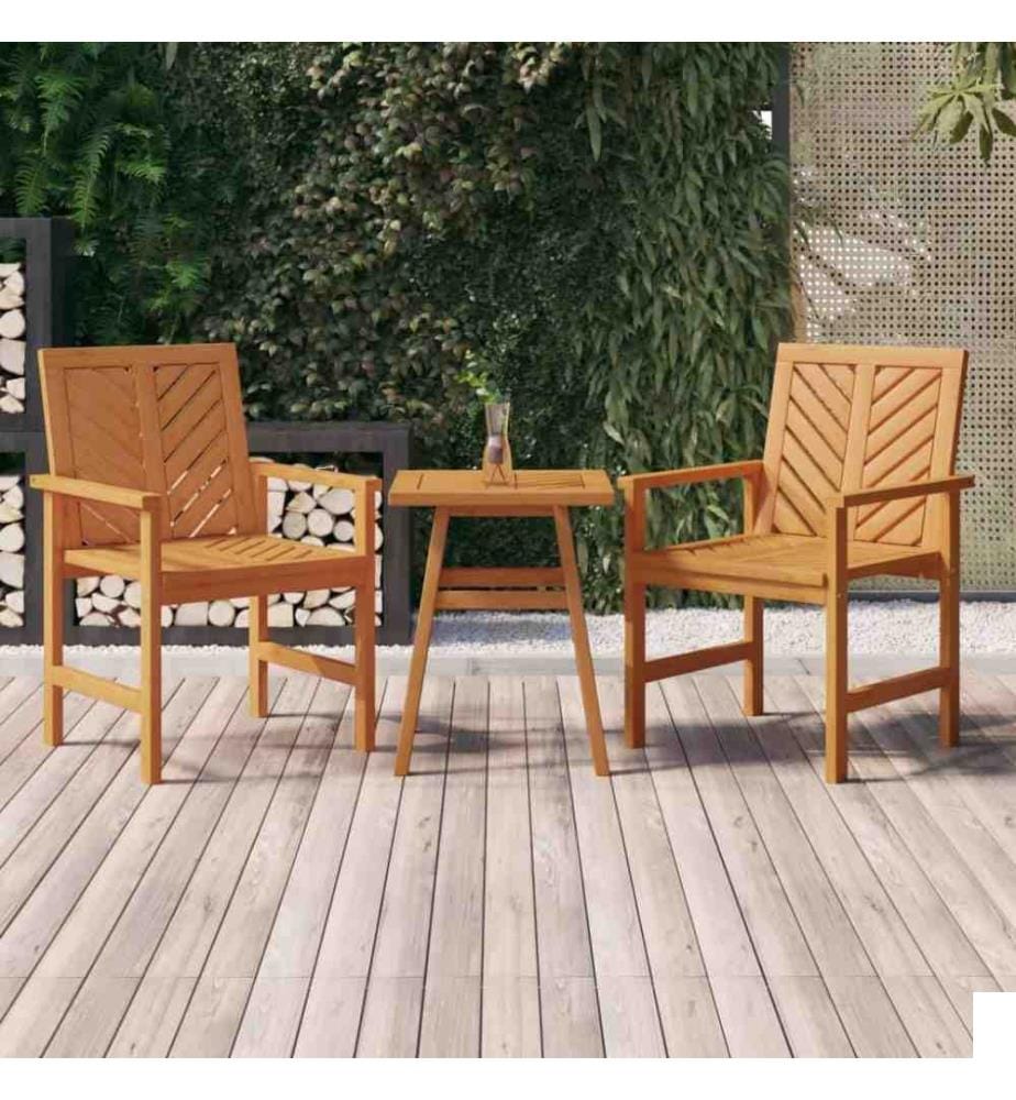 Ensemble de salon de jardin 3 pcs bois d'acacia solide