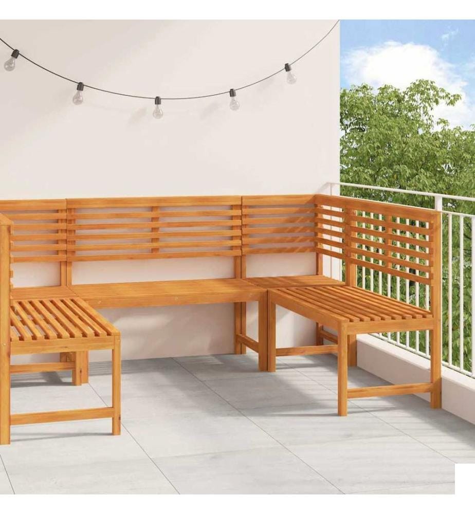 Ensemble de banc de jardin 5 pcs Marron Bois d'Acacia Massif