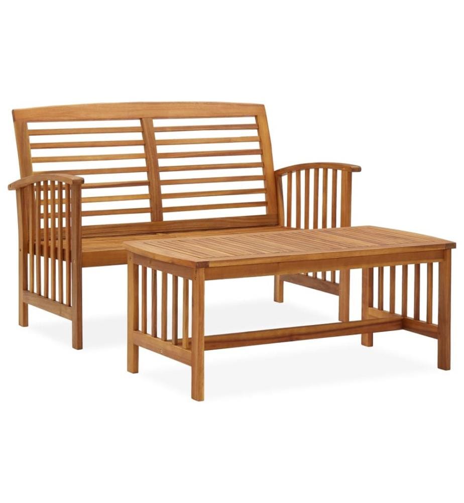 Salon de jardin 2 pcs Bois d'acacia solide