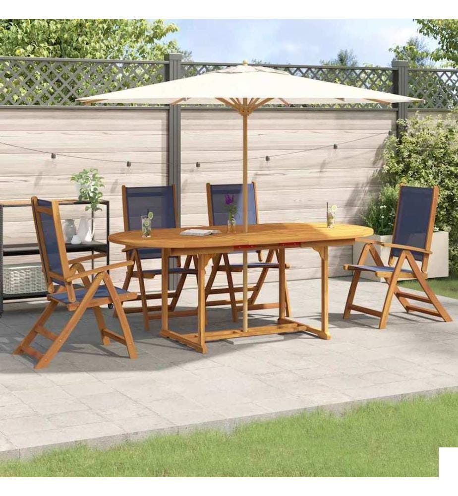 Ensemble à manger de jardin 5pcs bois d'acacia solide textilène