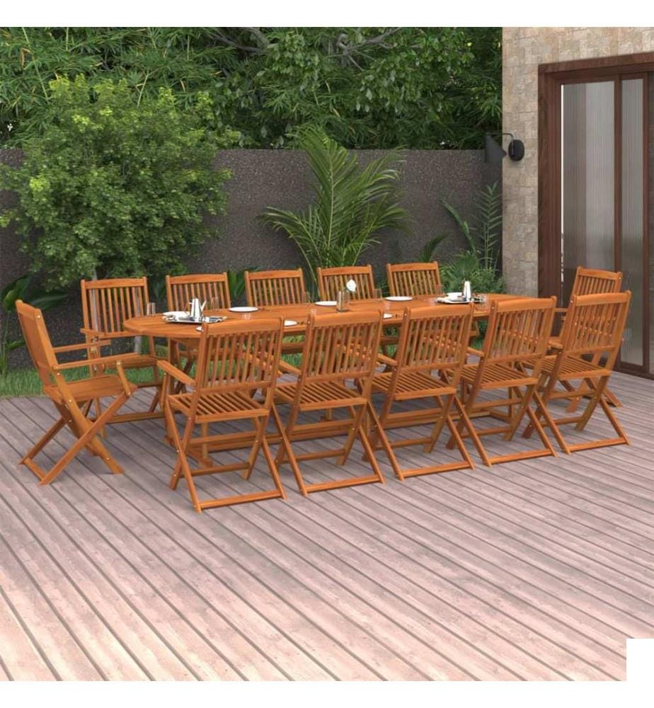 Ensemble à manger de jardin 13 pcs 280x90x75 cm bois d'acacia