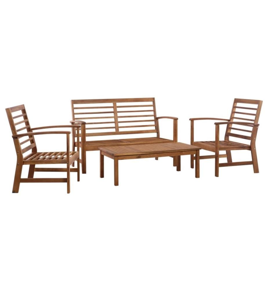 Salon de jardin 4 pcs Bois d'acacia solide