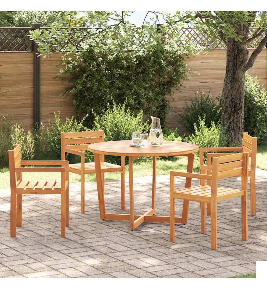 Ensemble de salle à manger de jardin 5 pcs en bois massif d'acacia