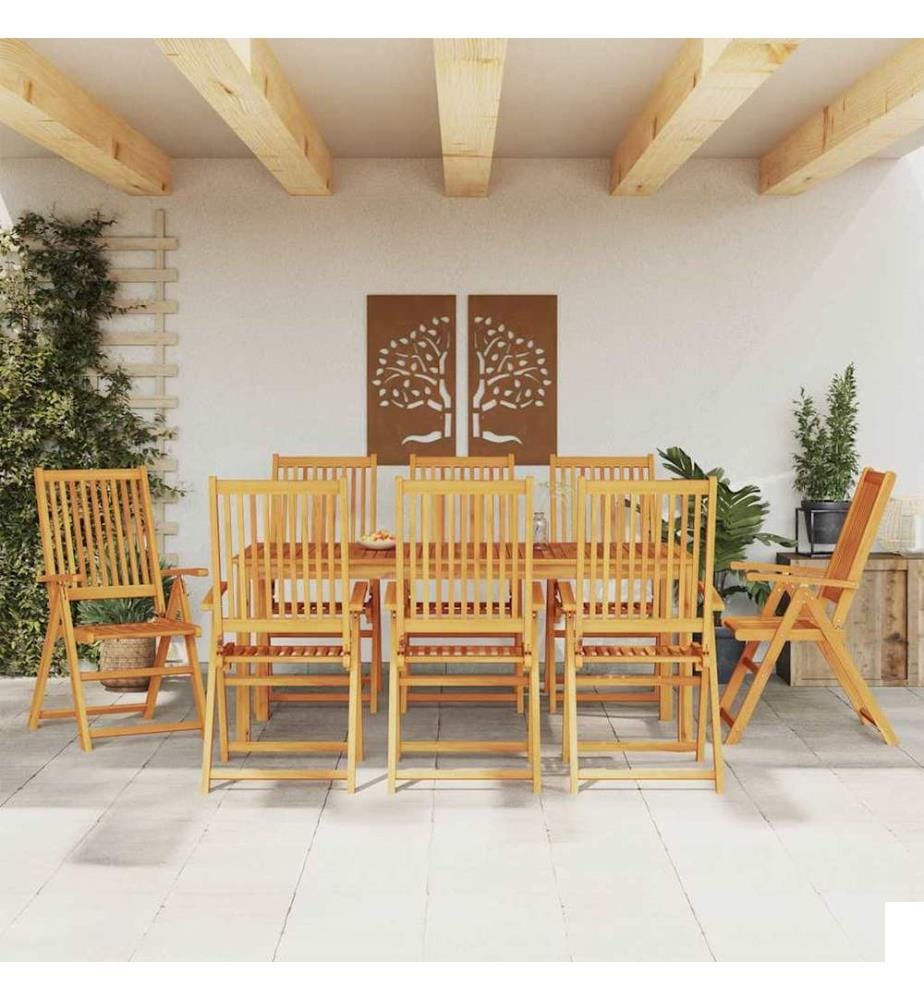 Ensemble à manger de jardin 9 pcs 180x90x75 cm bois d'acacia solide