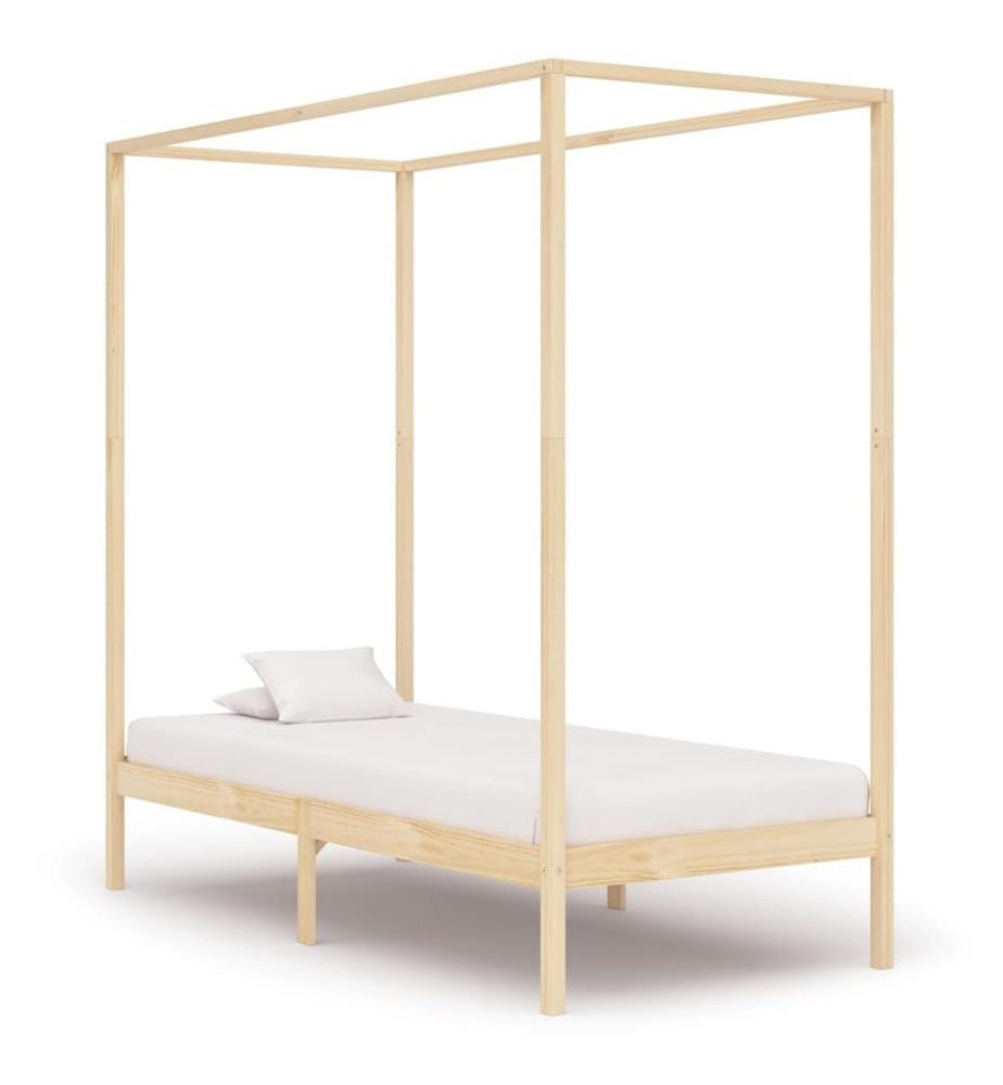 Cadre de lit à baldaquin sans matelas bois massif 100x200 cm