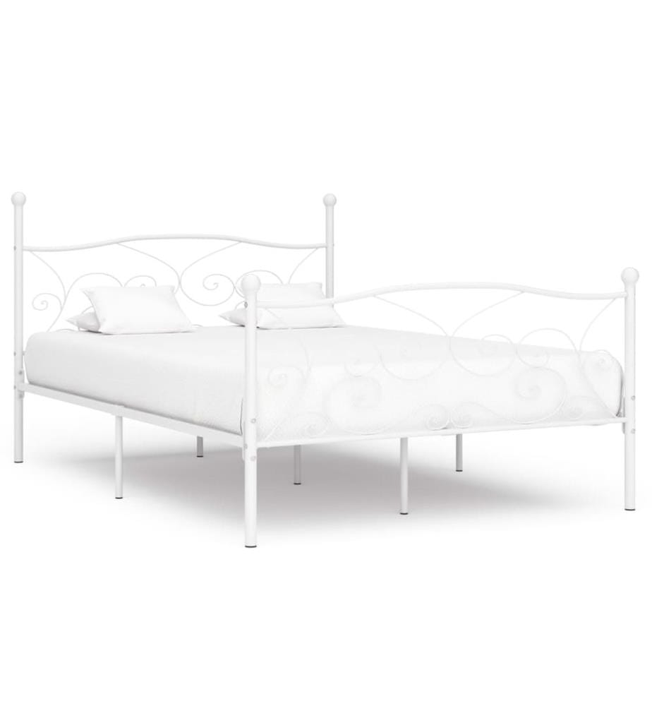 Cadre de lit sans matelas avec sommier à lattes métal 140x200cm