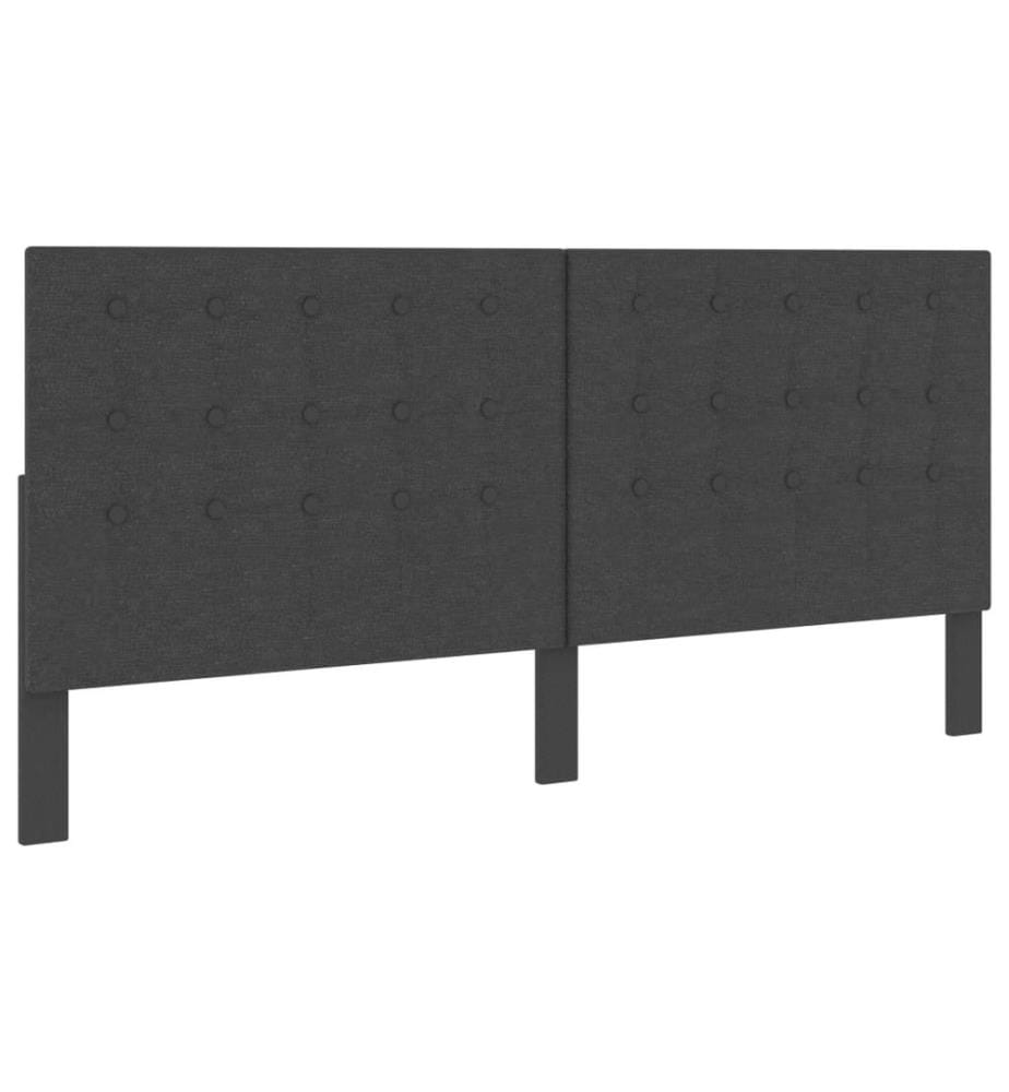 Tête de lit touffetée Gris foncé Tissu 200x200 cm