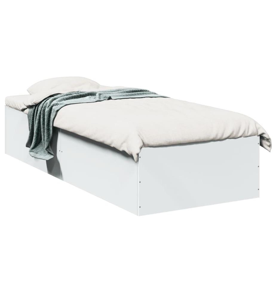 Cadre de lit sans matelas blanc 90x190 cm